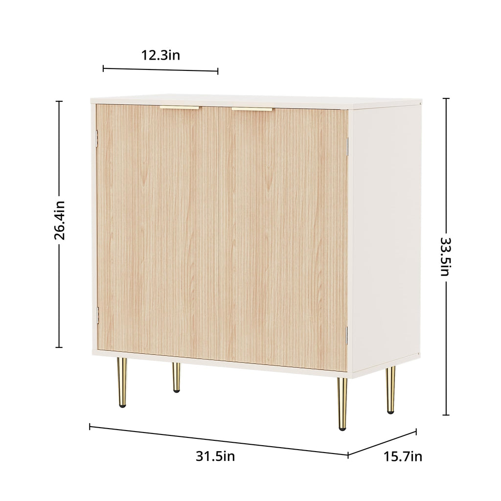 Oak Fluted Sideboard Storage Cabinet with 2 Doors Q743313