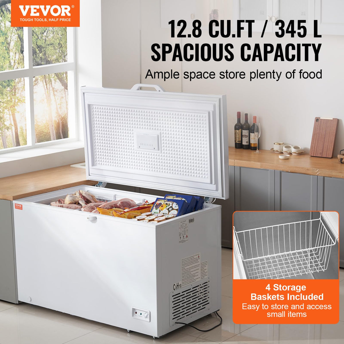 12.8 Cu.ft Chest Freezer with 4 Removable Baskets F14216
