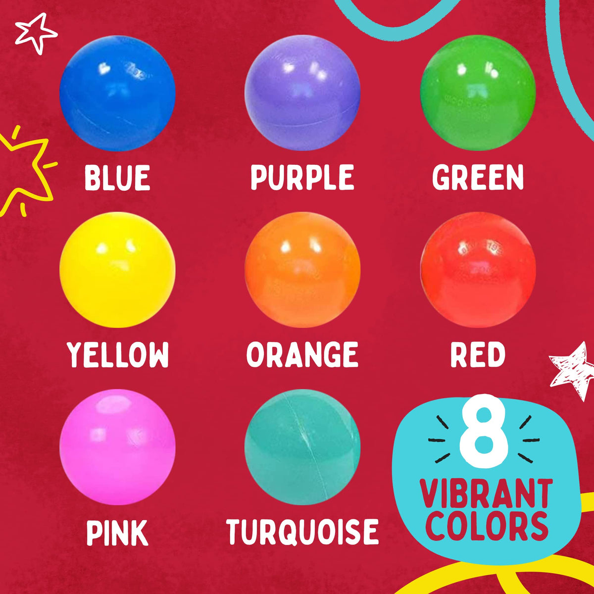 200 Count Plastic Ball Pit Balls S563