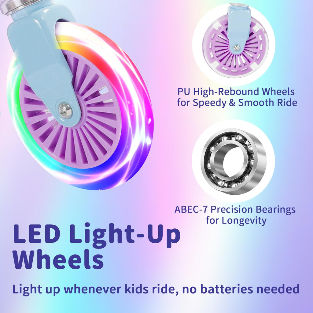 2 Wheel Folding Lightweight Kick Scooter with Light-Up Wheels X39975