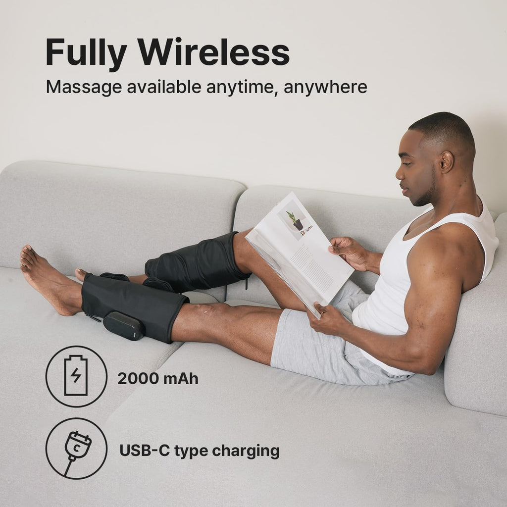Heated Air Compression Cordless Leg Massager with Extension (Pair) U433422