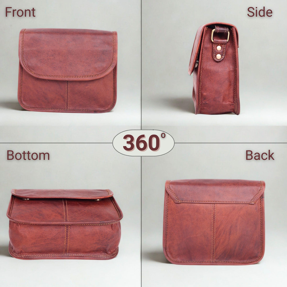 Brown Leather Crossbody Purse Z857340
