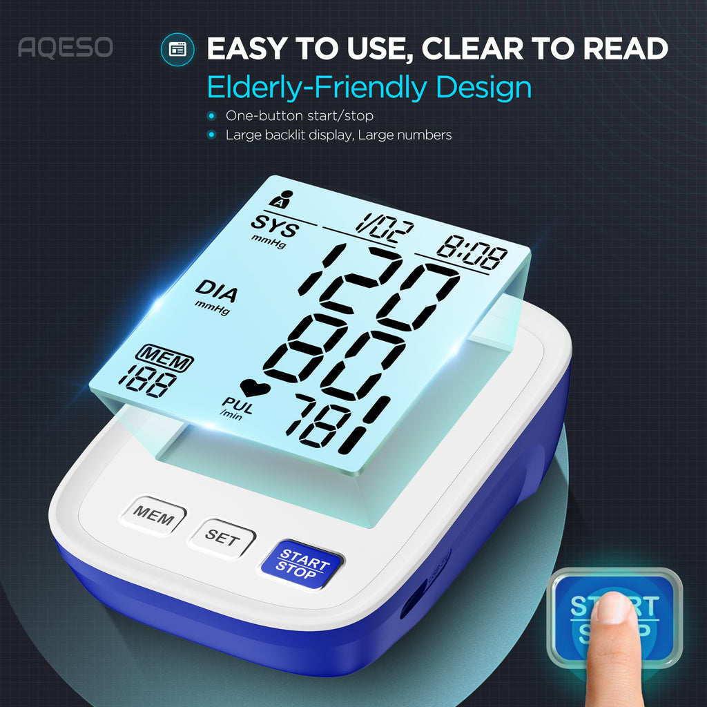 Automatic Digital Blood Pressure Monitor, 9-17 Inches Cuff, Large Backlit Screen W608981