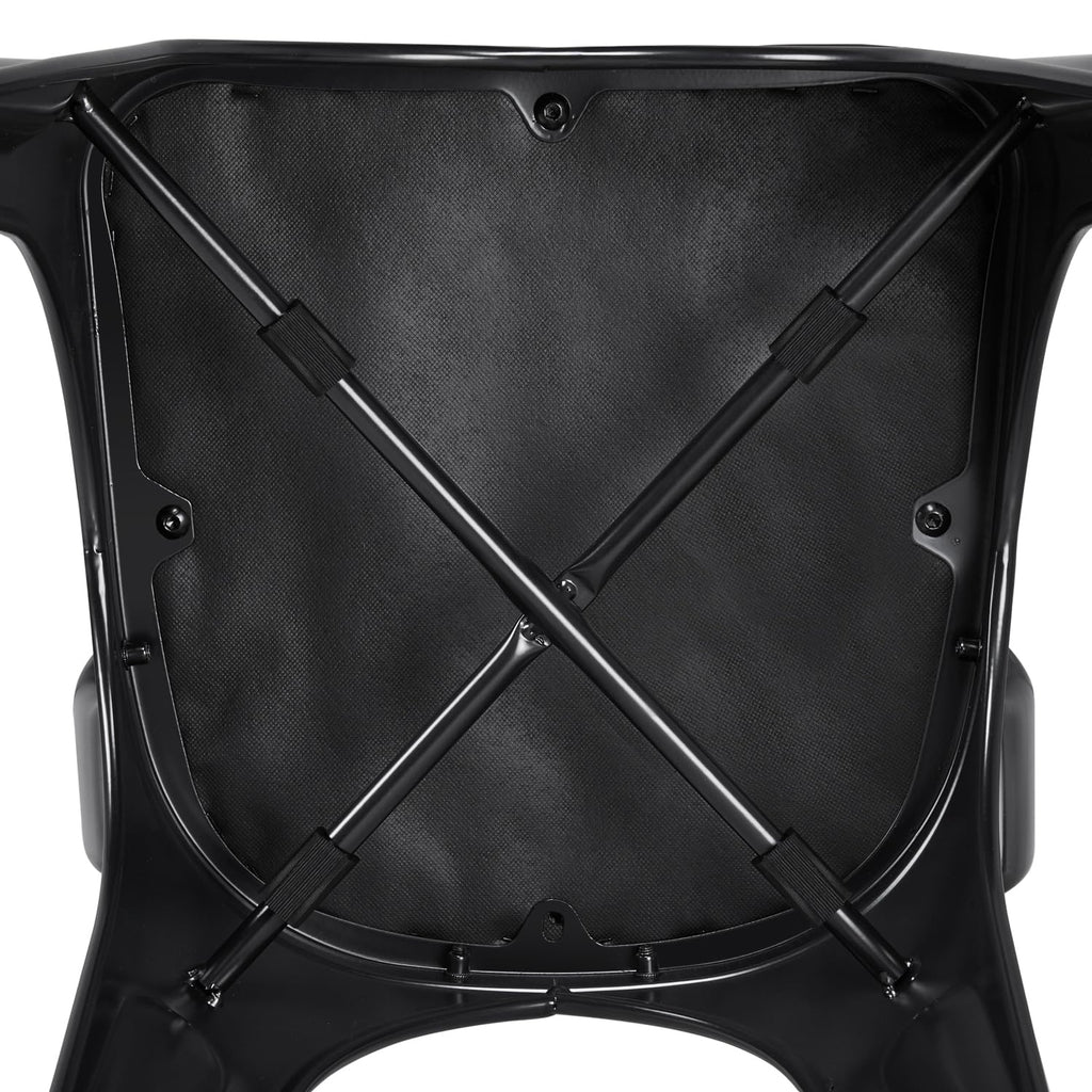 Black Cushioned Metal Dining Chairs Set of 4 V64802