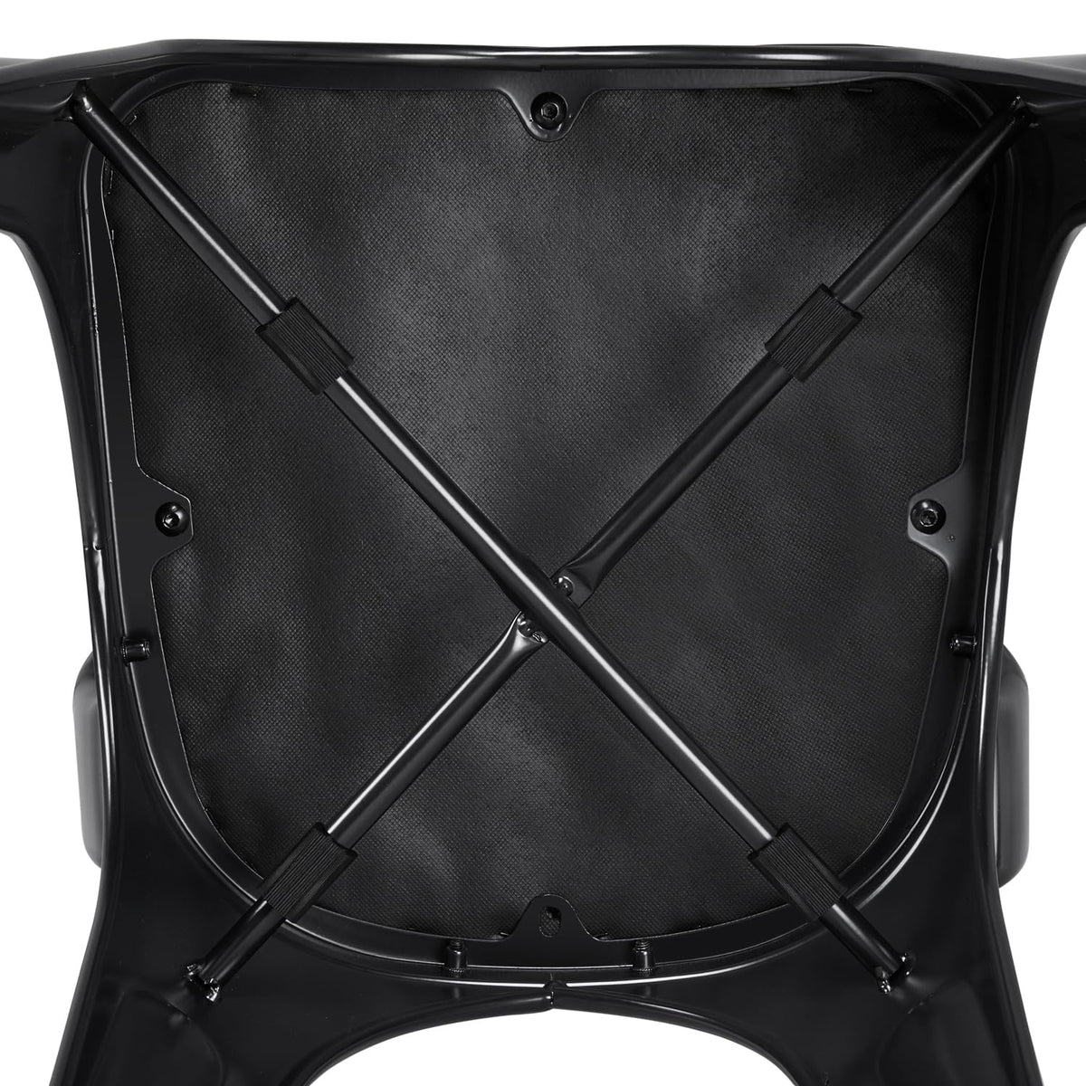 Black Cushioned Metal Dining Chairs Set of 4 V64802