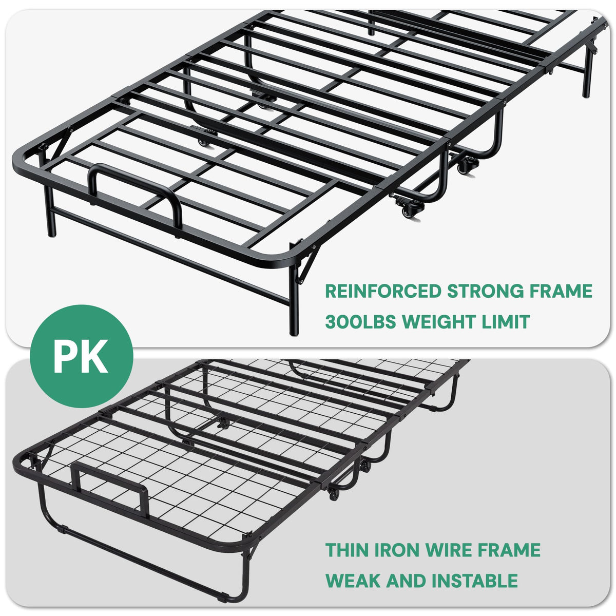 Twin Folding Bed with 5" Memory Foam Mattress P203