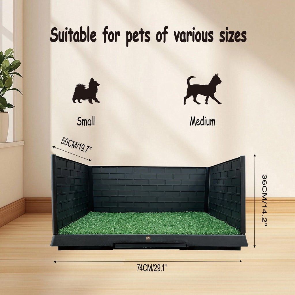 Dog Grass Pad with Tray, 30" X 20", with 2 Reusable Grass Pads S8685