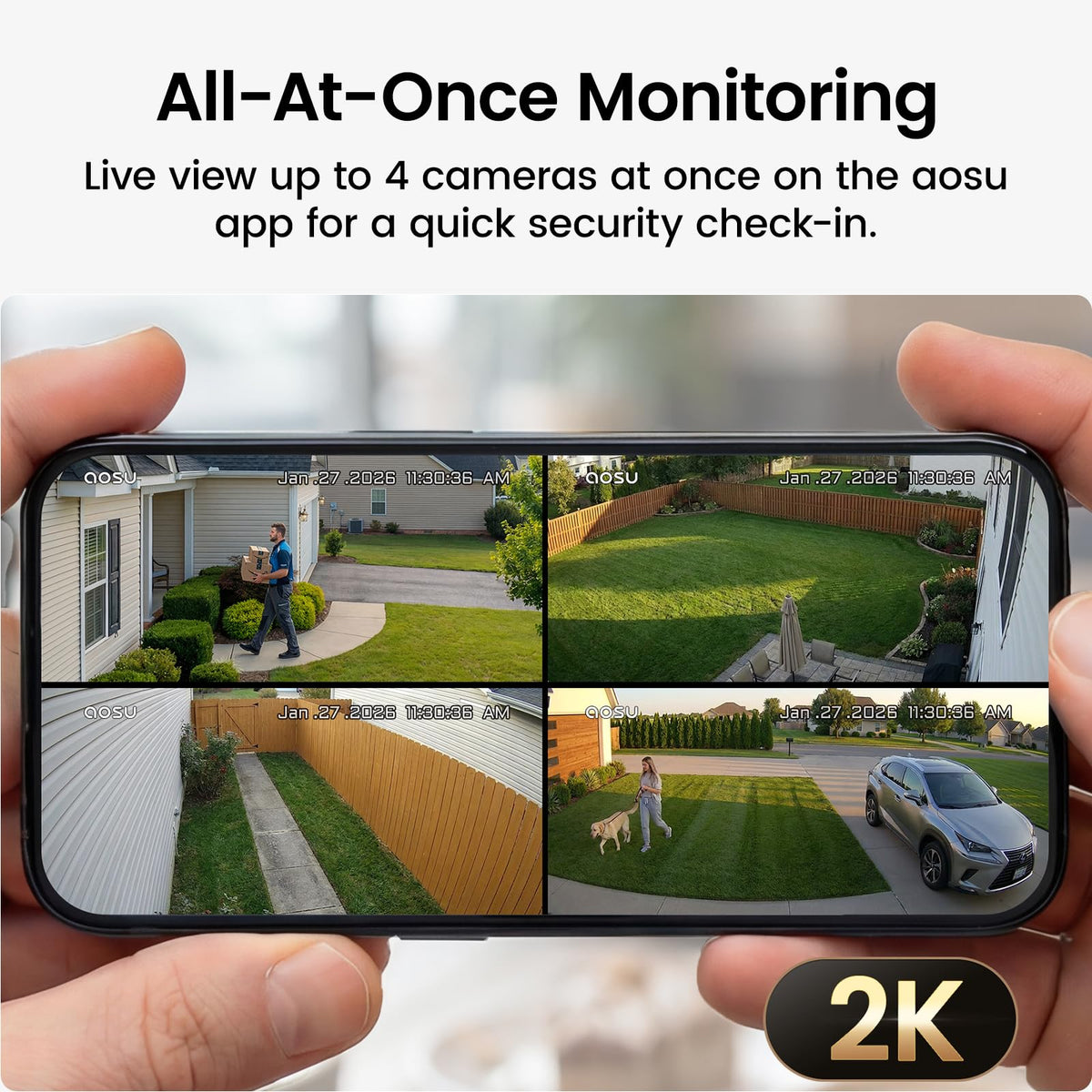 2K Solar Security Cameras Wireless Outdoor System M434