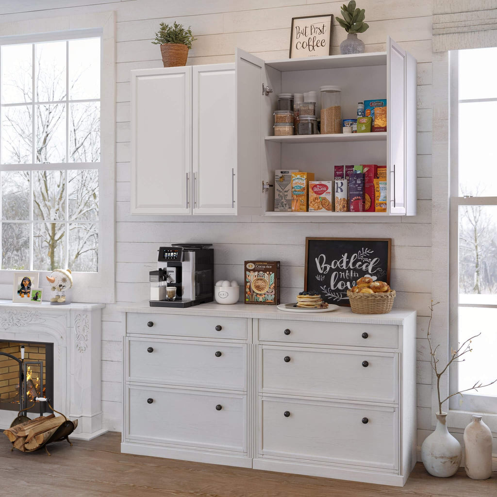 White Wall Cabinet with Adjustable Shelves O74633