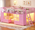Twin Over Twin Bunk Bed with 8 Drawers & Bookshelf E1792