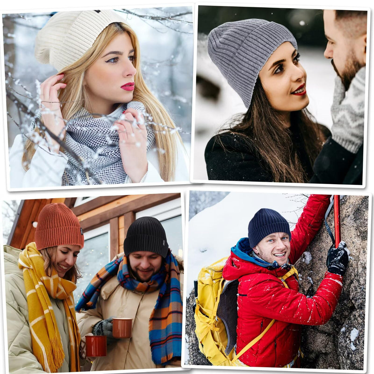 Merino Wool Knit Beanie Hat V822