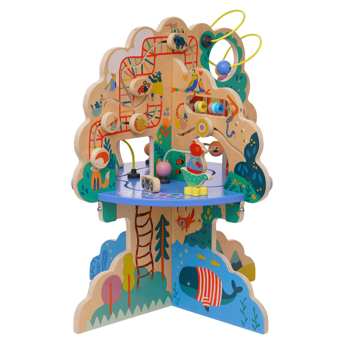 Wooden Toddler Activity Center with Bead Runs N6570