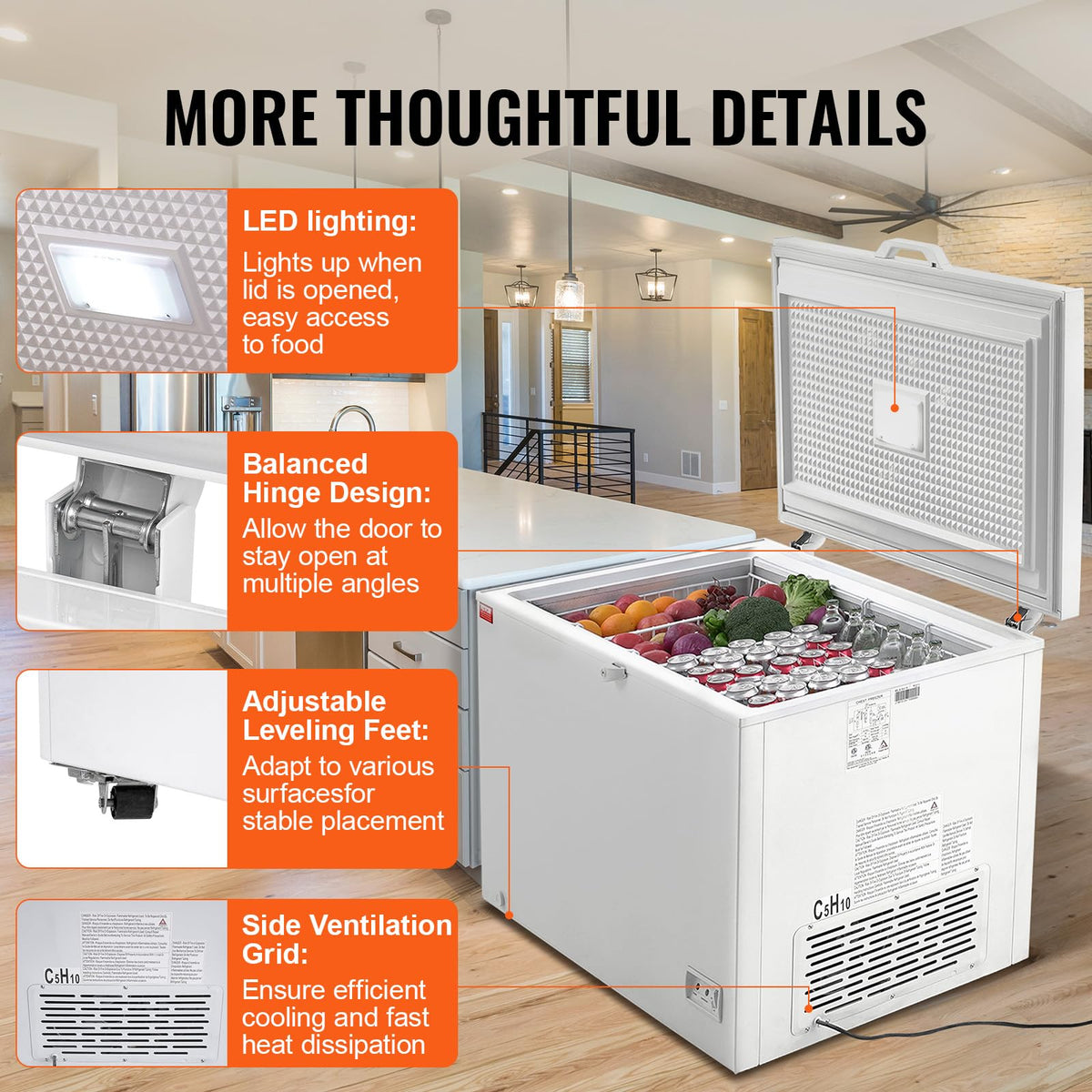 12.8 Cu.ft Chest Freezer with 4 Removable Baskets F14216