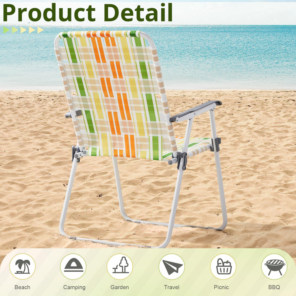 Set of 2 Webbed Folding Beach Chairs B660