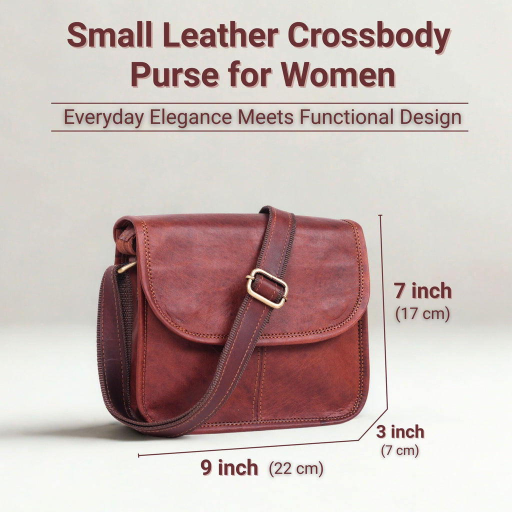 Brown Leather Crossbody Purse Z857340