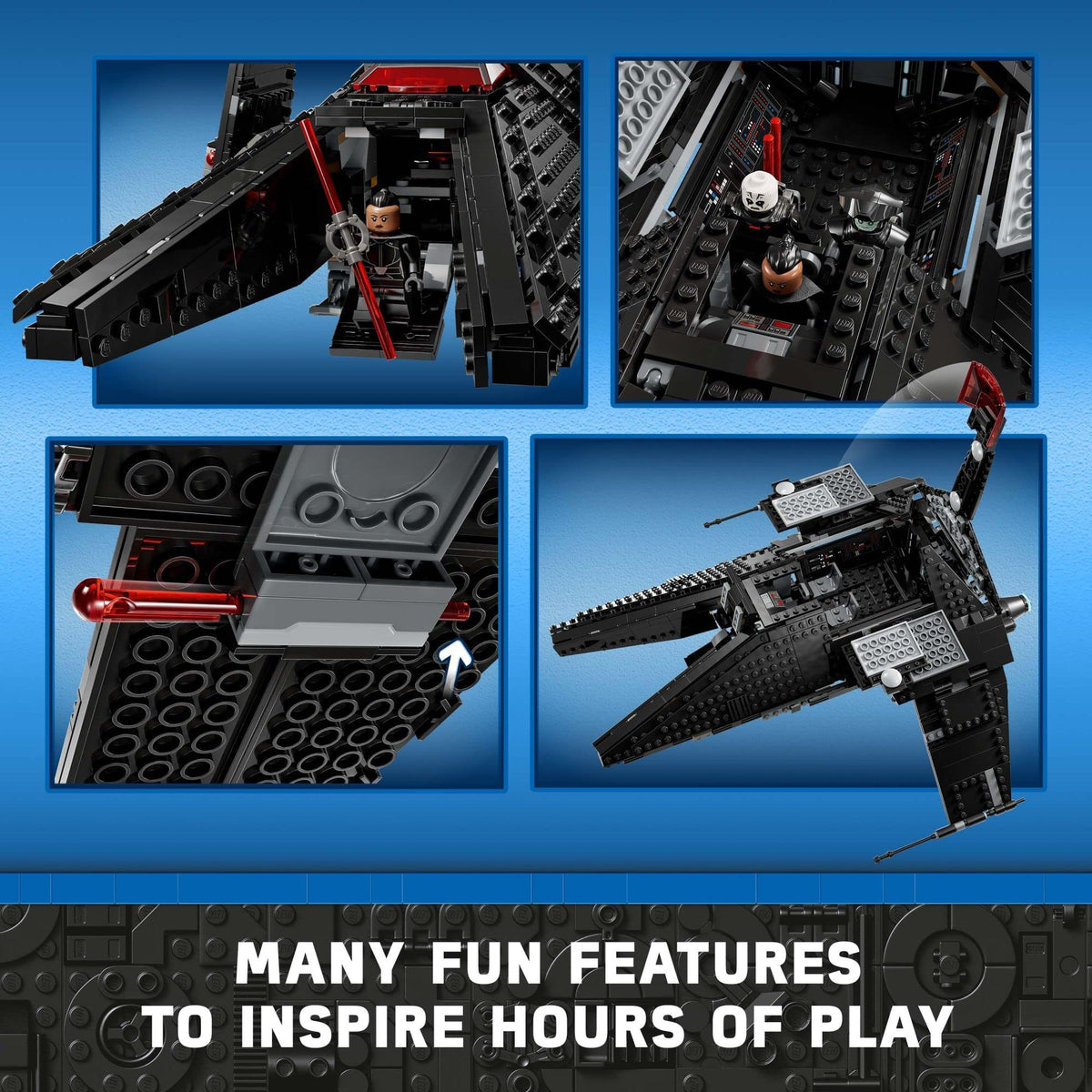 Buildable Toy Starship with Blue and Double-Bladed Red Lightsabers Z528524