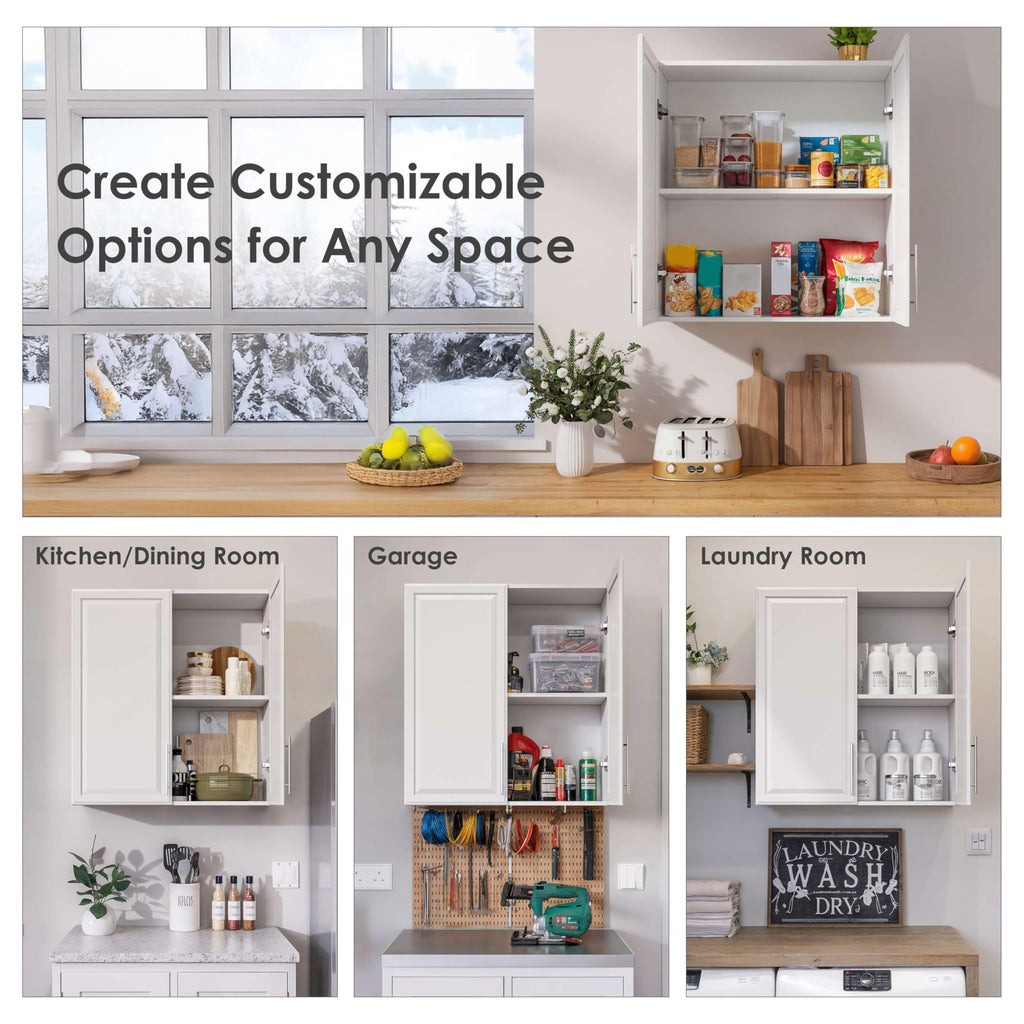 White Wall Cabinet with Adjustable Shelves O74633