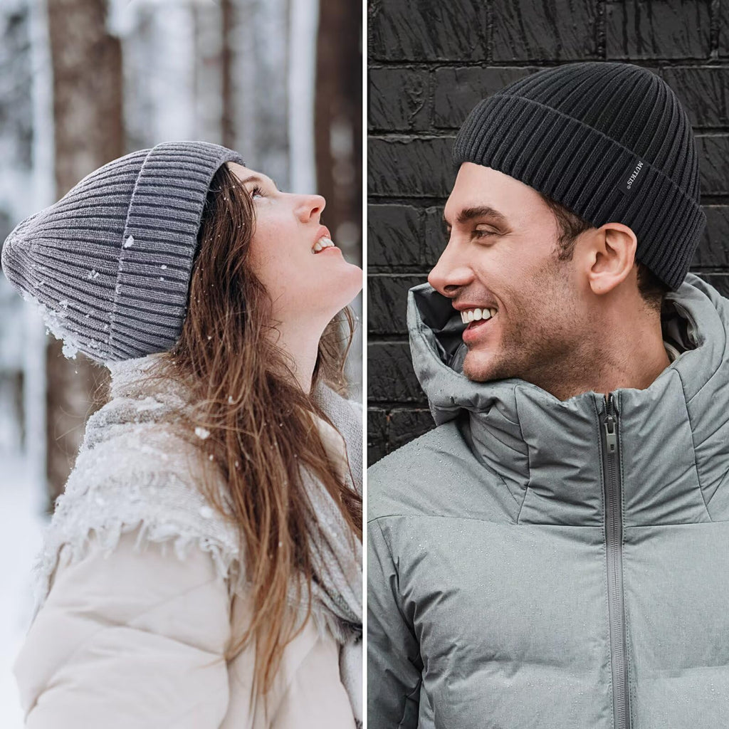 Merino Wool Knit Beanie Hat V822