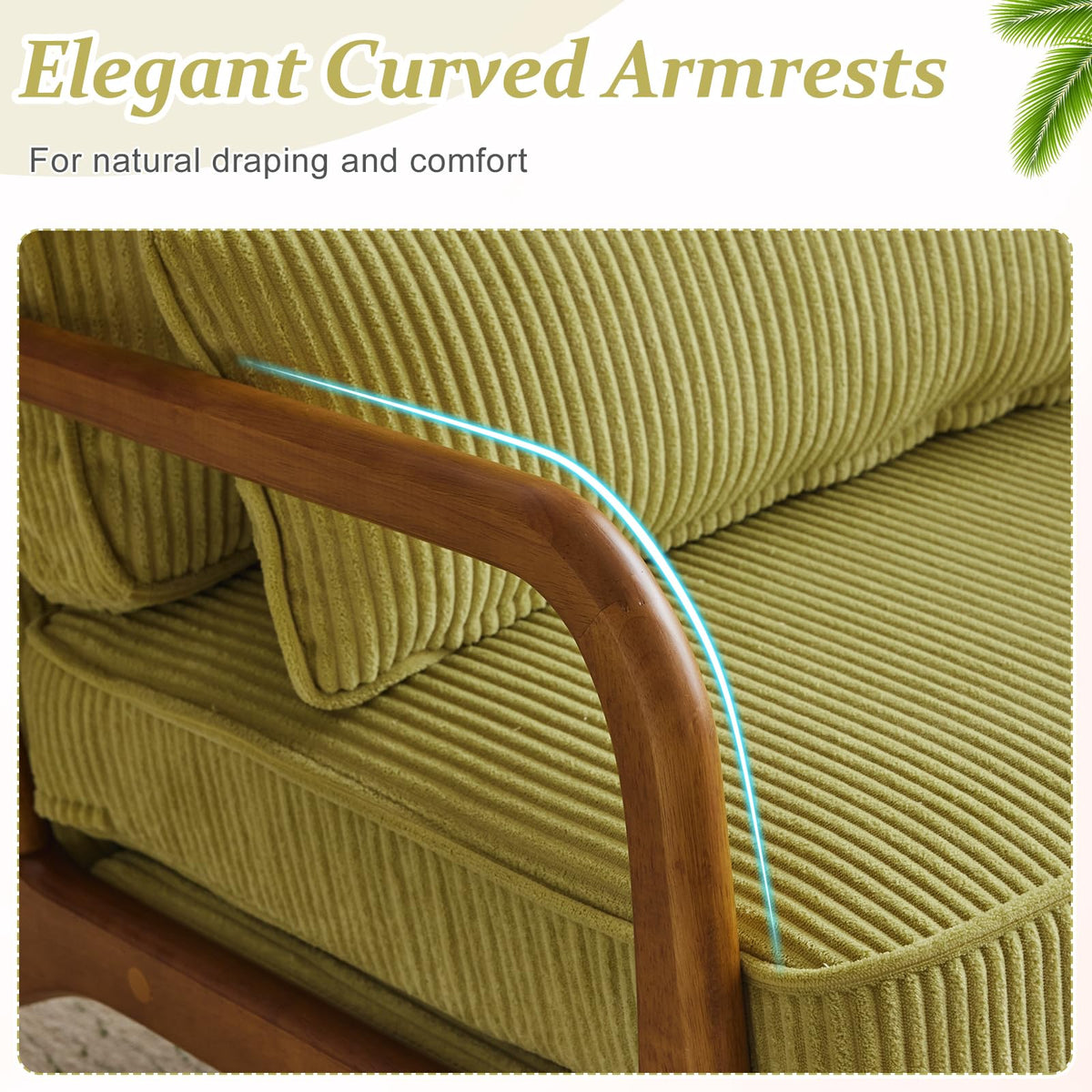 Green Corduroy Accent Chairs Set of 2 M1588