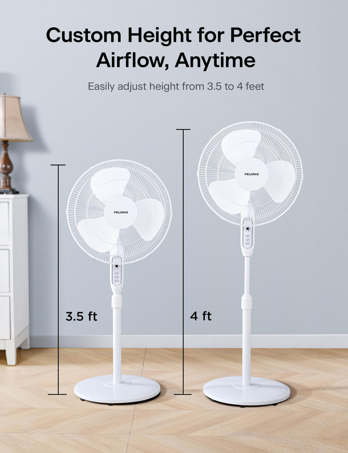 16" Adjustable Oscillating Pedestal Fan with Remote P281078