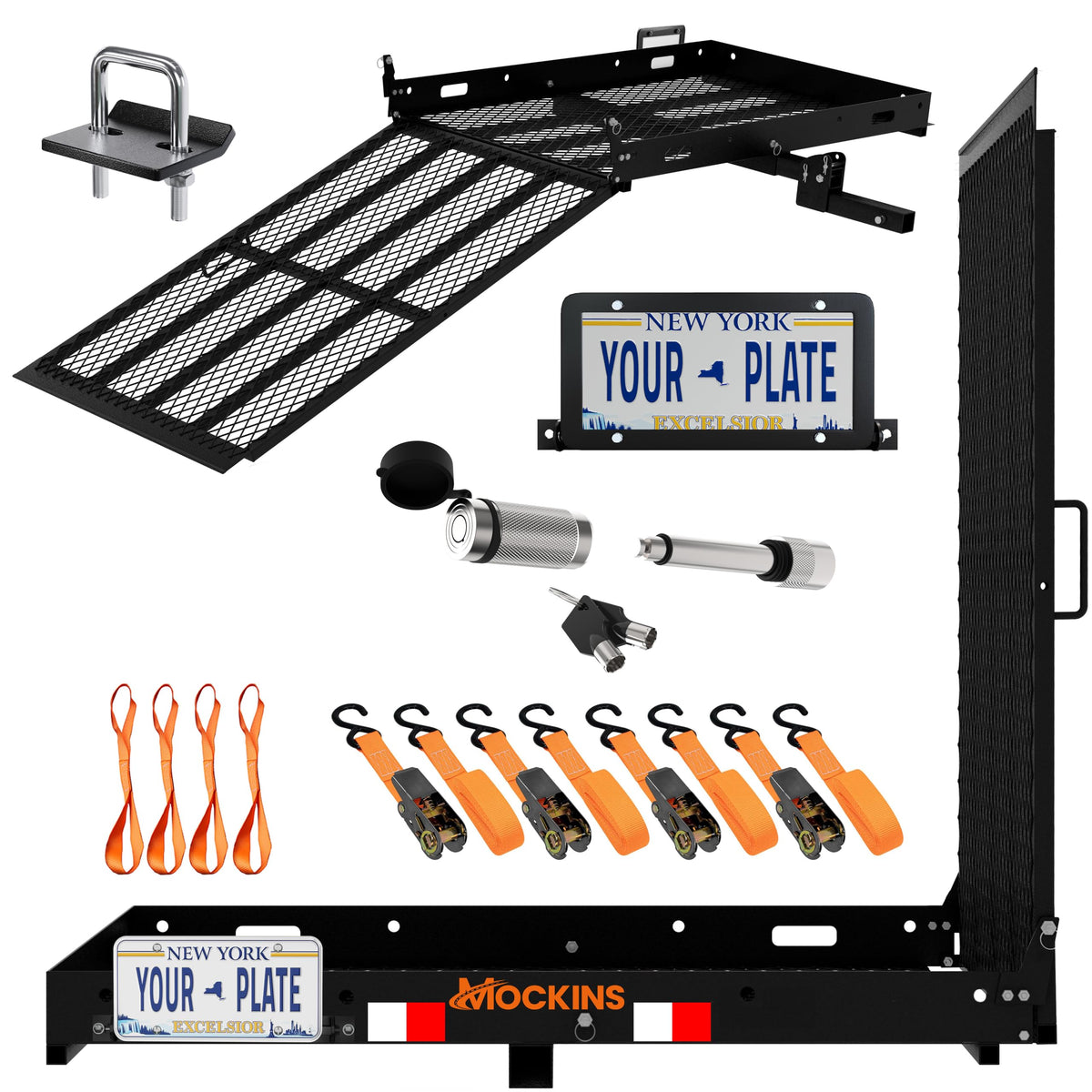 500lb Capacity Trailer Hitch Cargo Carrier with Ramp L3942