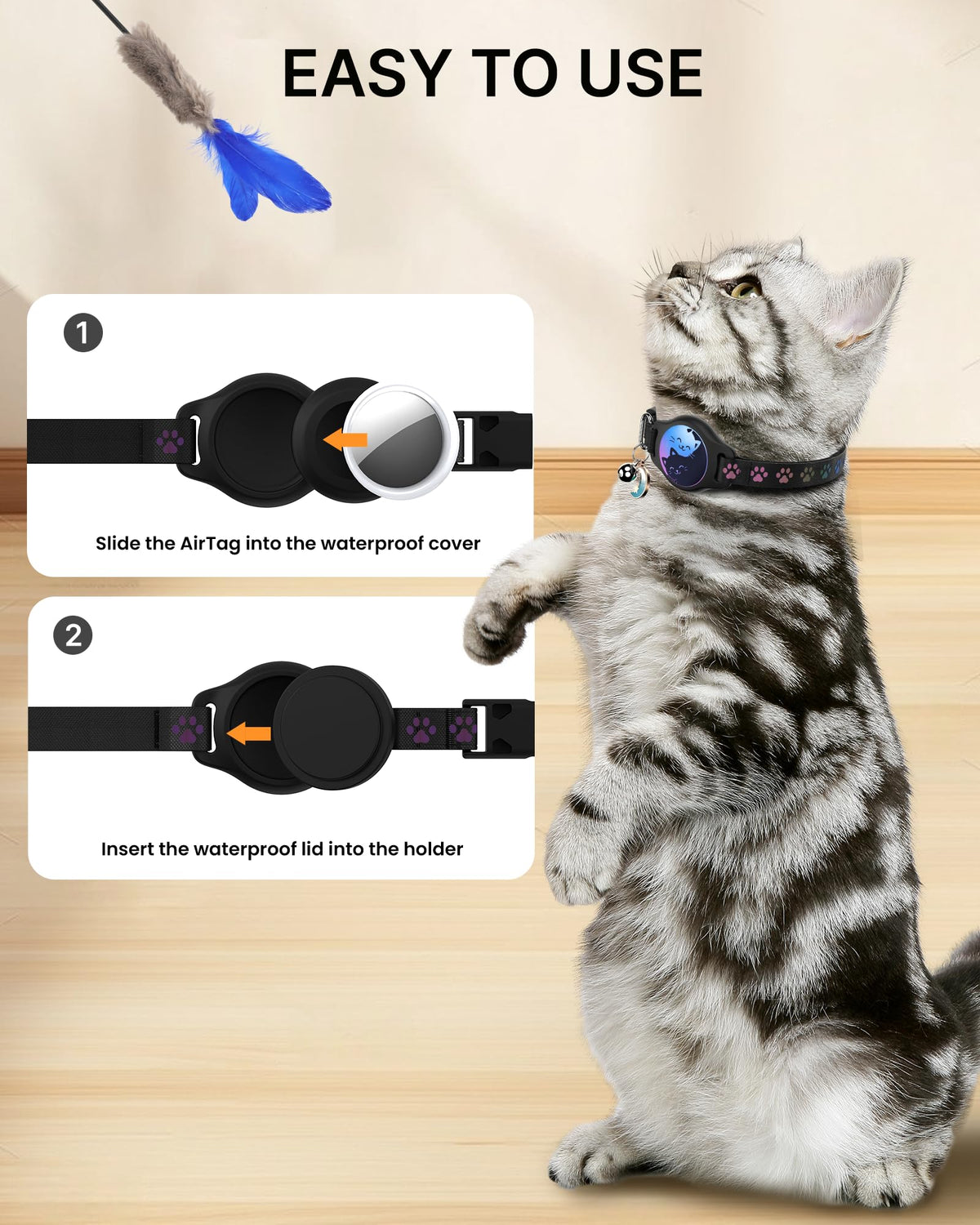 Cat Collar with AirTag Holder 2 Pack U19140