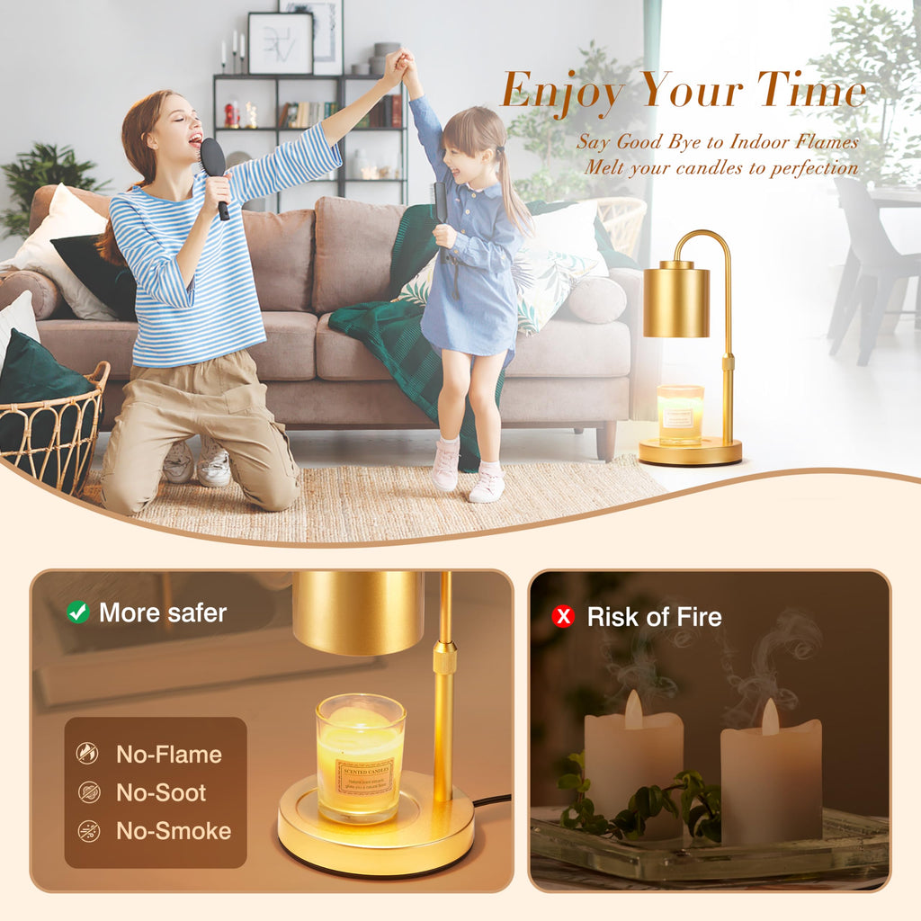 Height Adjustable Electric Candle Warmer Lamp with Timer & Dimmer F35428