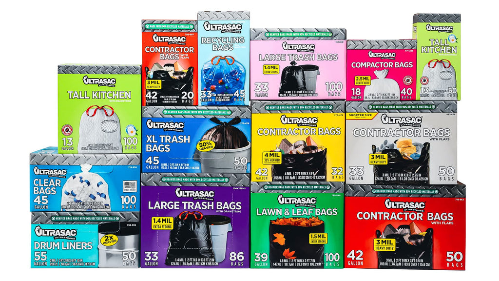 55-60 Gallon Heavy Duty Black Drum Liners 50 Bags 2 Mil W493