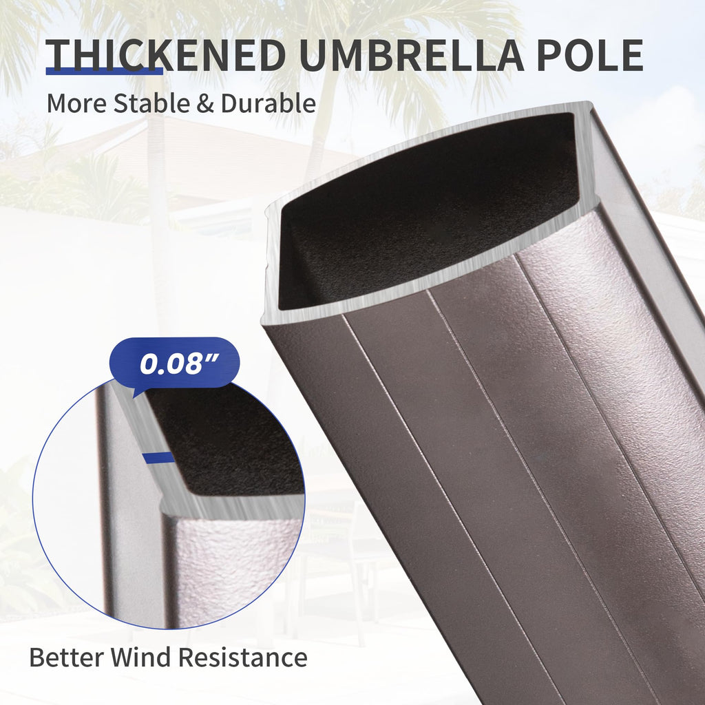 10 X 13 FT Cantilever Patio Umbrella with Base & Lights W434359