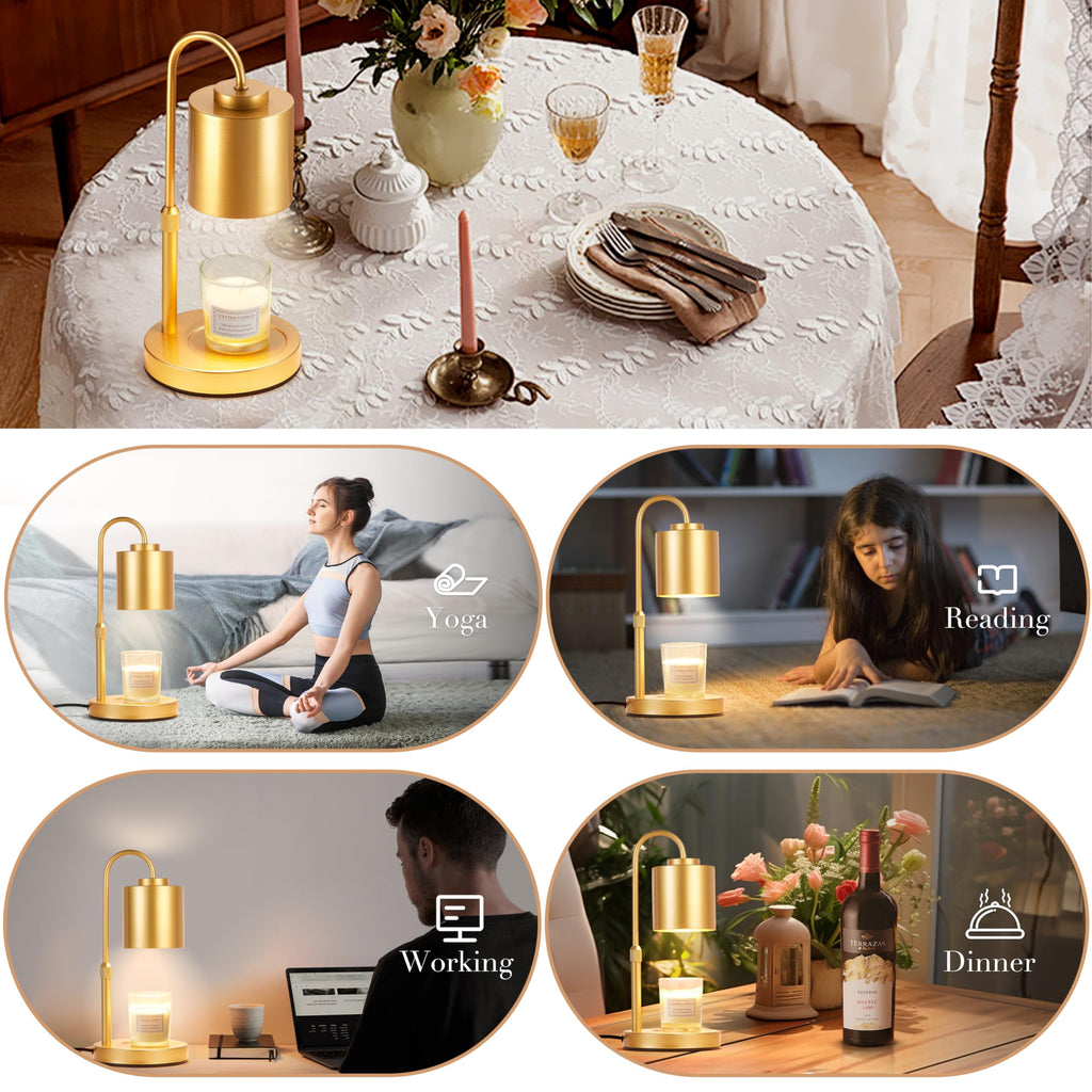 Height Adjustable Electric Candle Warmer Lamp with Timer & Dimmer F35428
