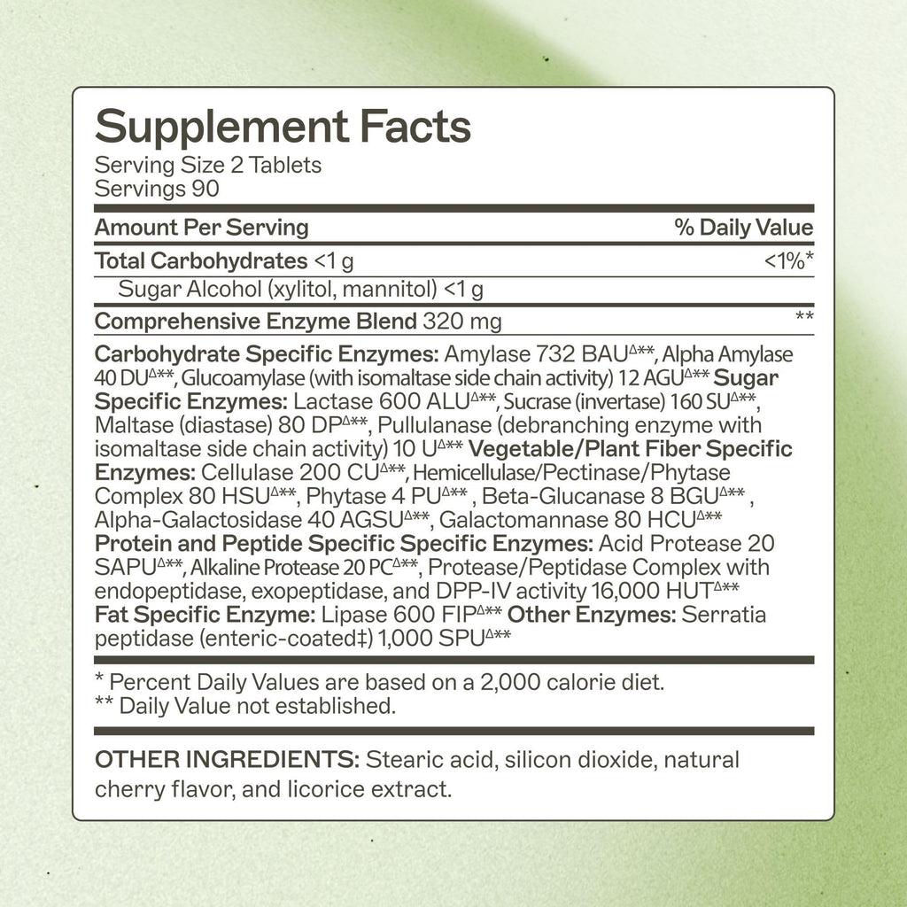 Chewable Digestive Enzymes 180 Tablets X6641