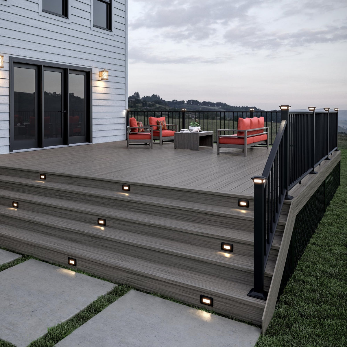 Aluminum Textured Black Line Rail Kit H168