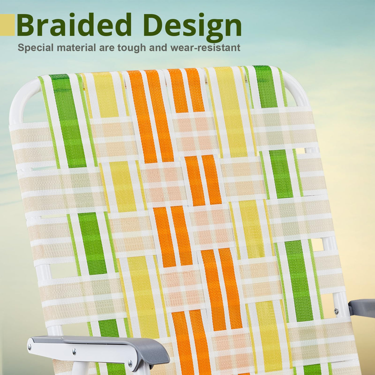 Set of 2 Webbed Folding Beach Chairs B660