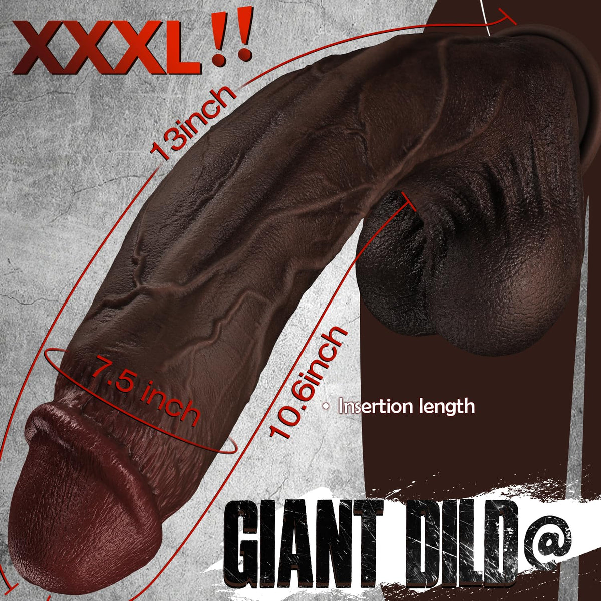 13 Inch Thick Black Dildo U817