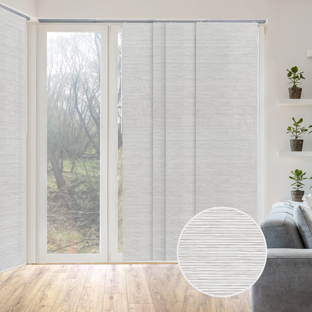 Natural Woven Light Filtering Panel Track Blinds U1348