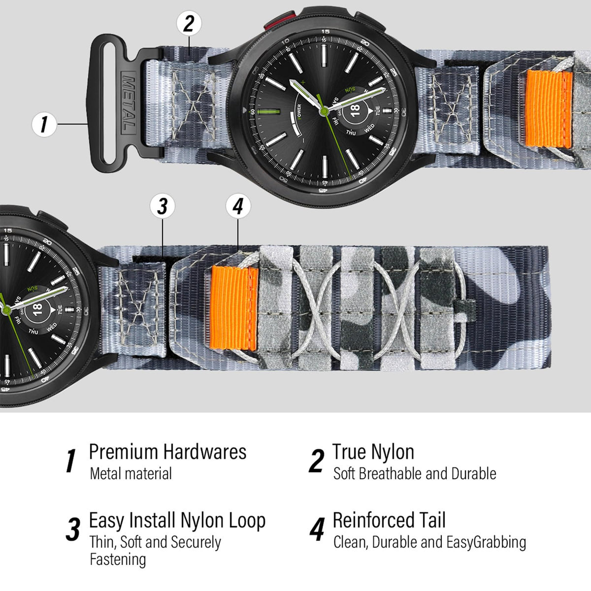 Nylon Sport Watch Band 20mm 22mm Quick Release M943