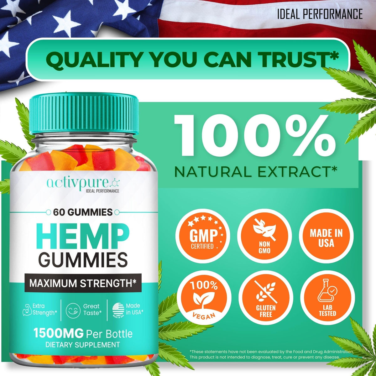Hemp Gummies 60 Gummies E34009