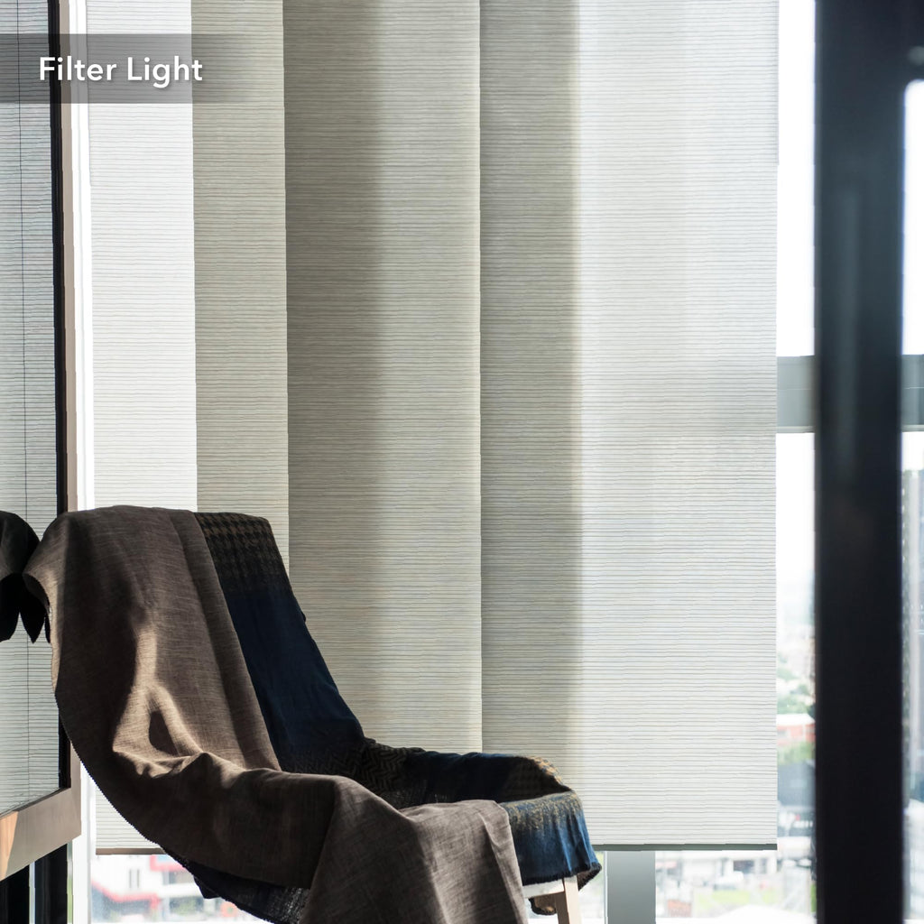 Natural Woven Light Filtering Panel Track Blinds U1348