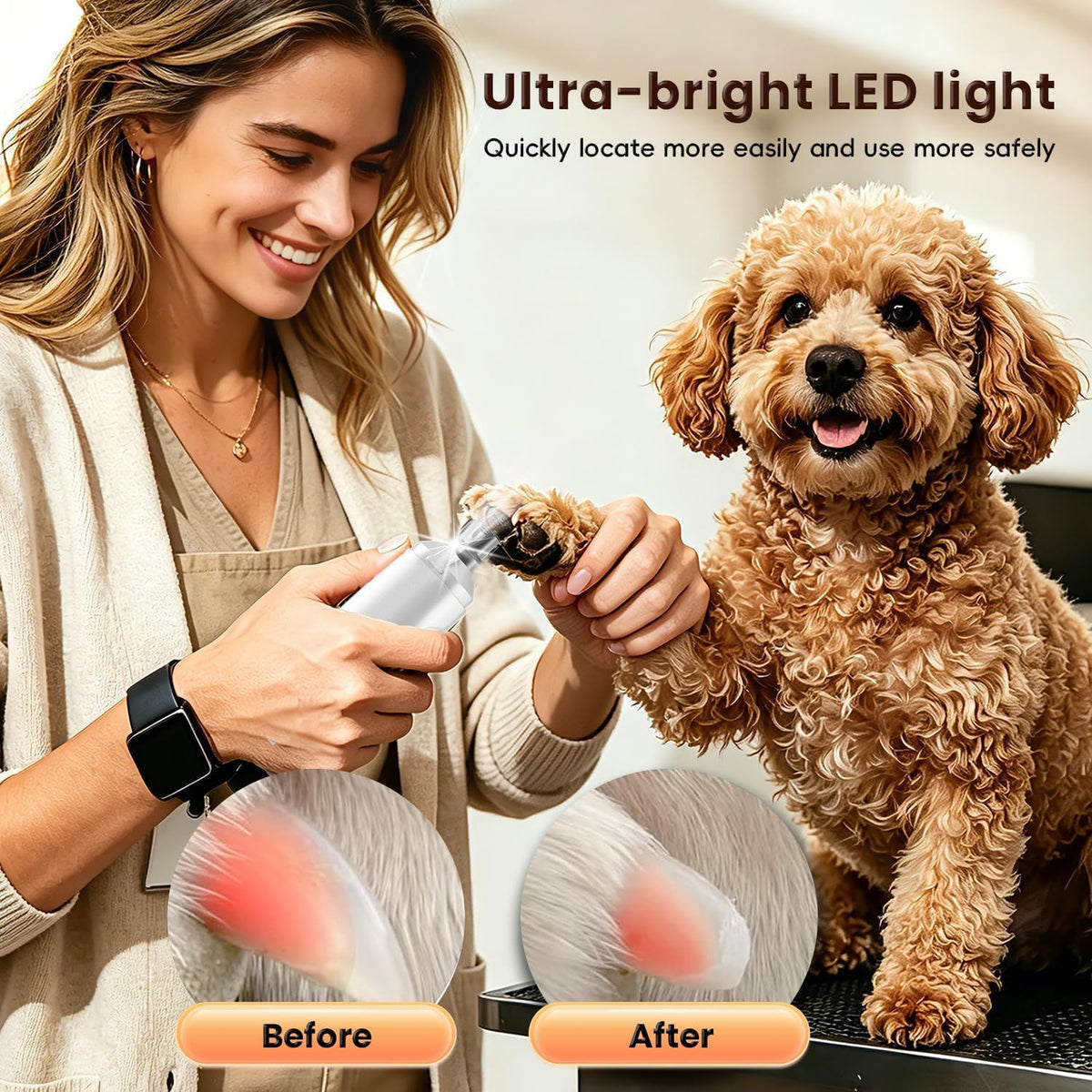 6-Speed Dog Nail Grinder with LED Light F90293
