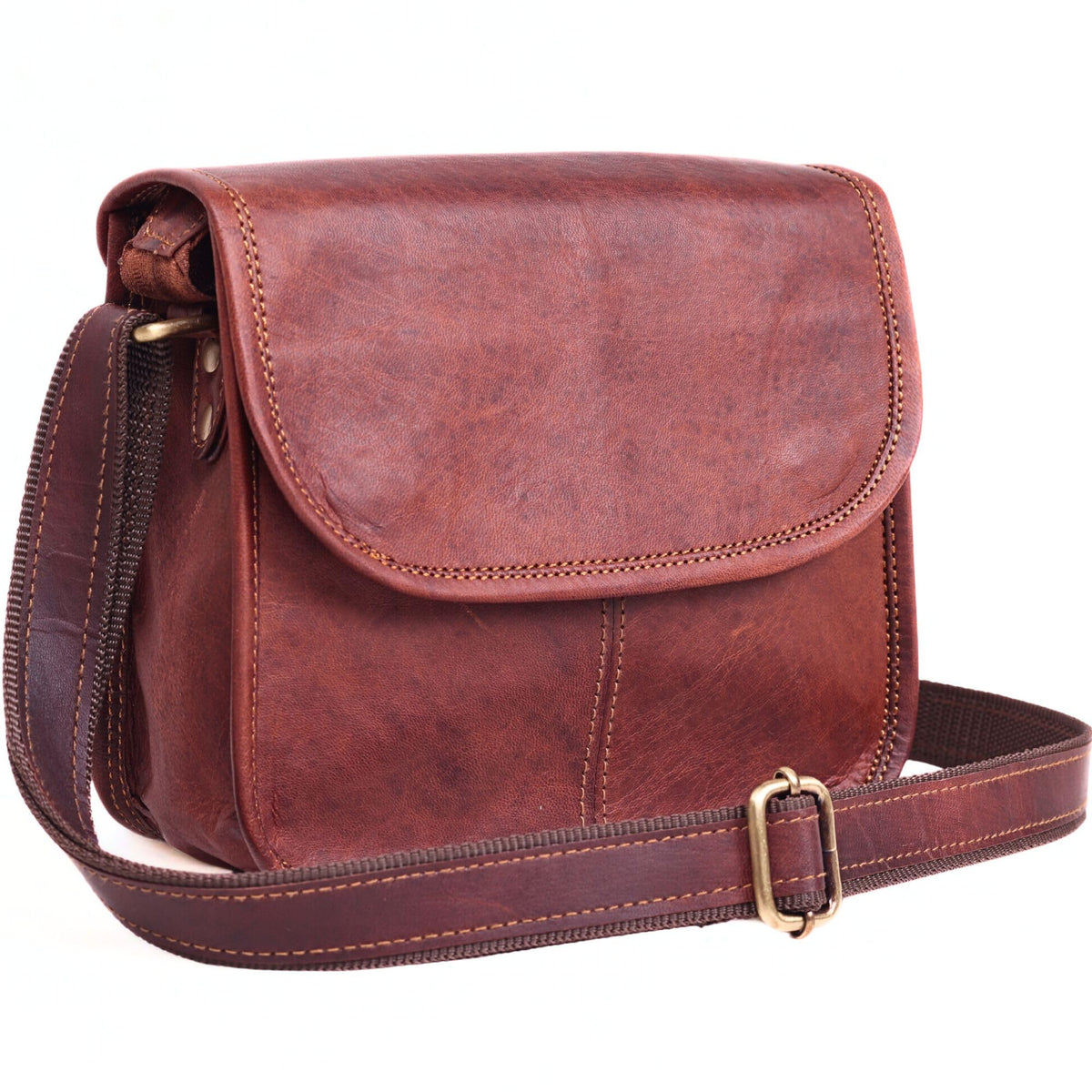Brown Leather Crossbody Purse Z857340