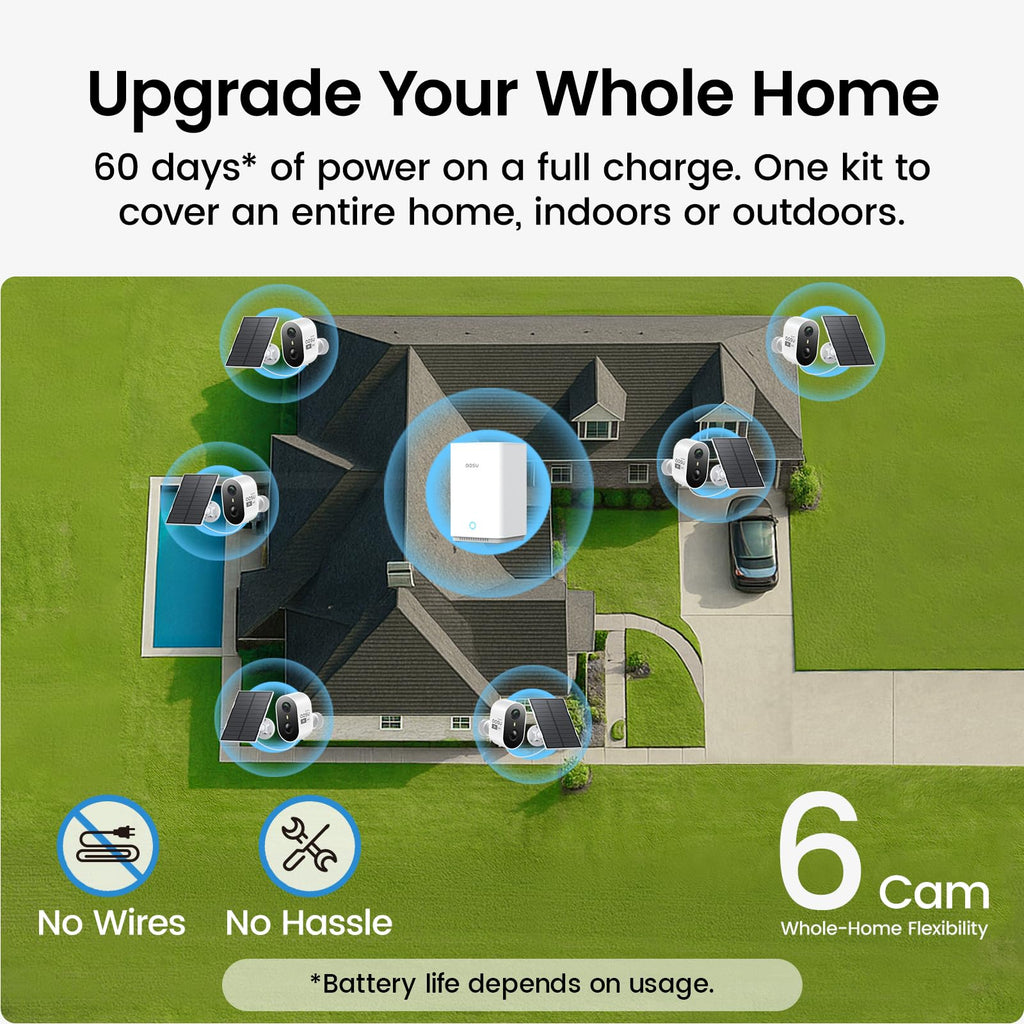 2K Solar Security Cameras Wireless Outdoor System M434