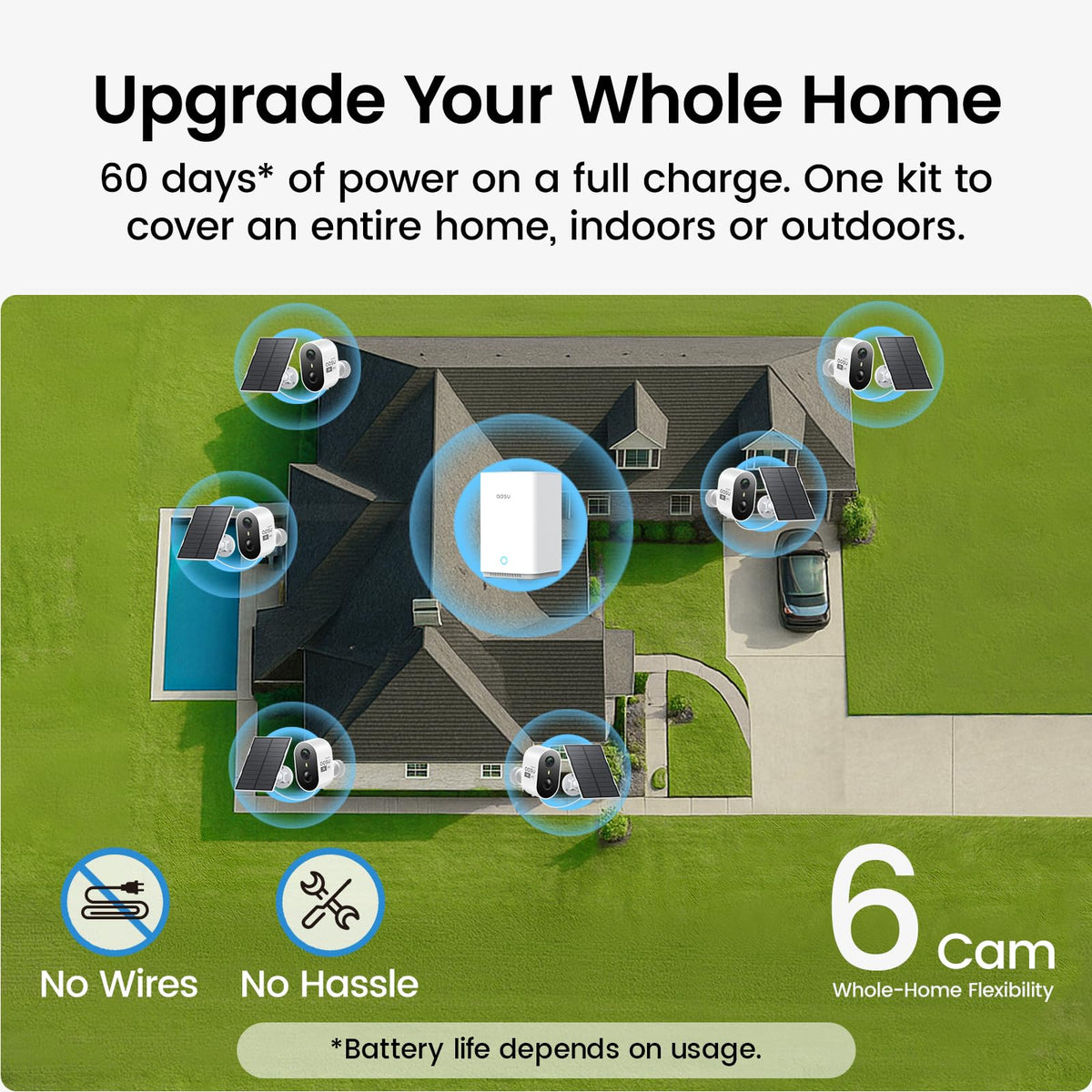 2K Solar Security Cameras Wireless Outdoor System M434