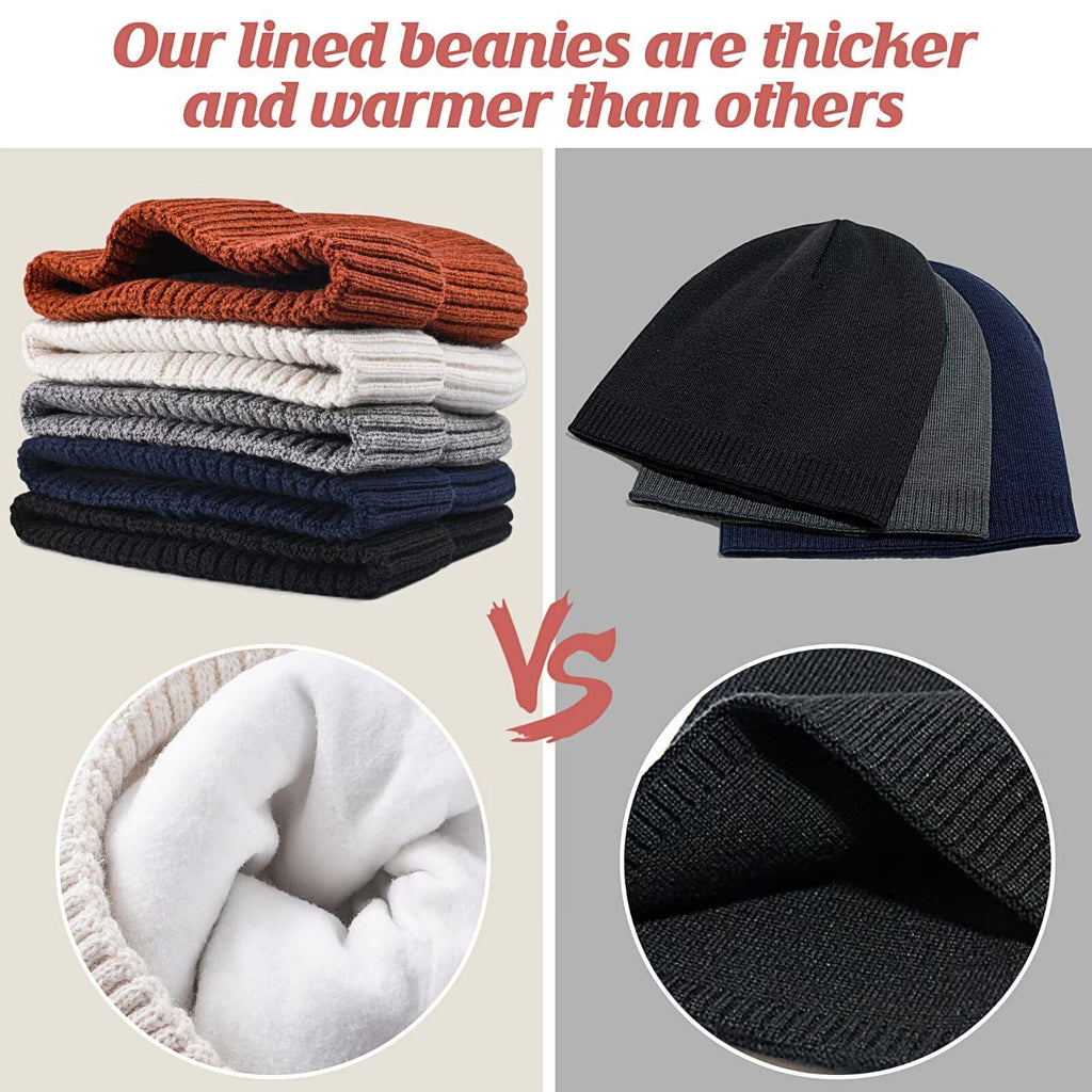 Merino Wool Knit Beanie Hat V822