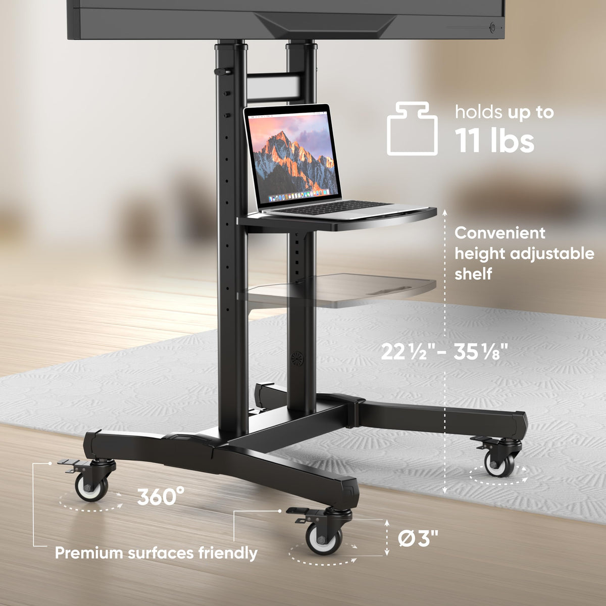 Mobile TV Stand 50-90 Inch Black J6550