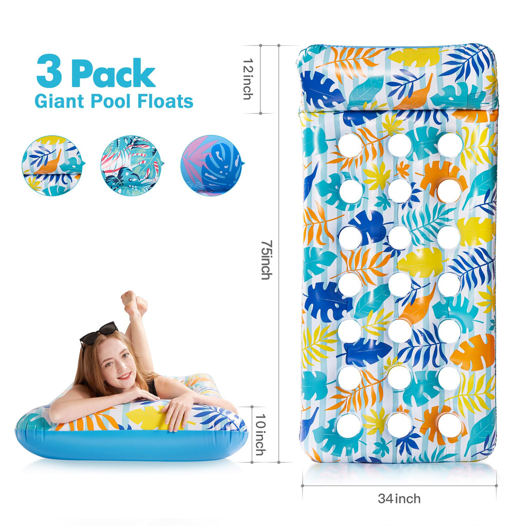 3 Pack Inflatable Pool Floats Q751489