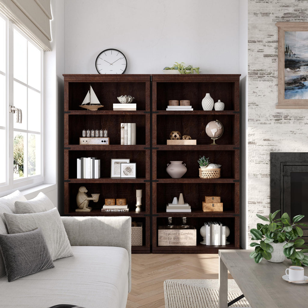 5-Tier Metal Bookcase with Adjustable Shelves D571