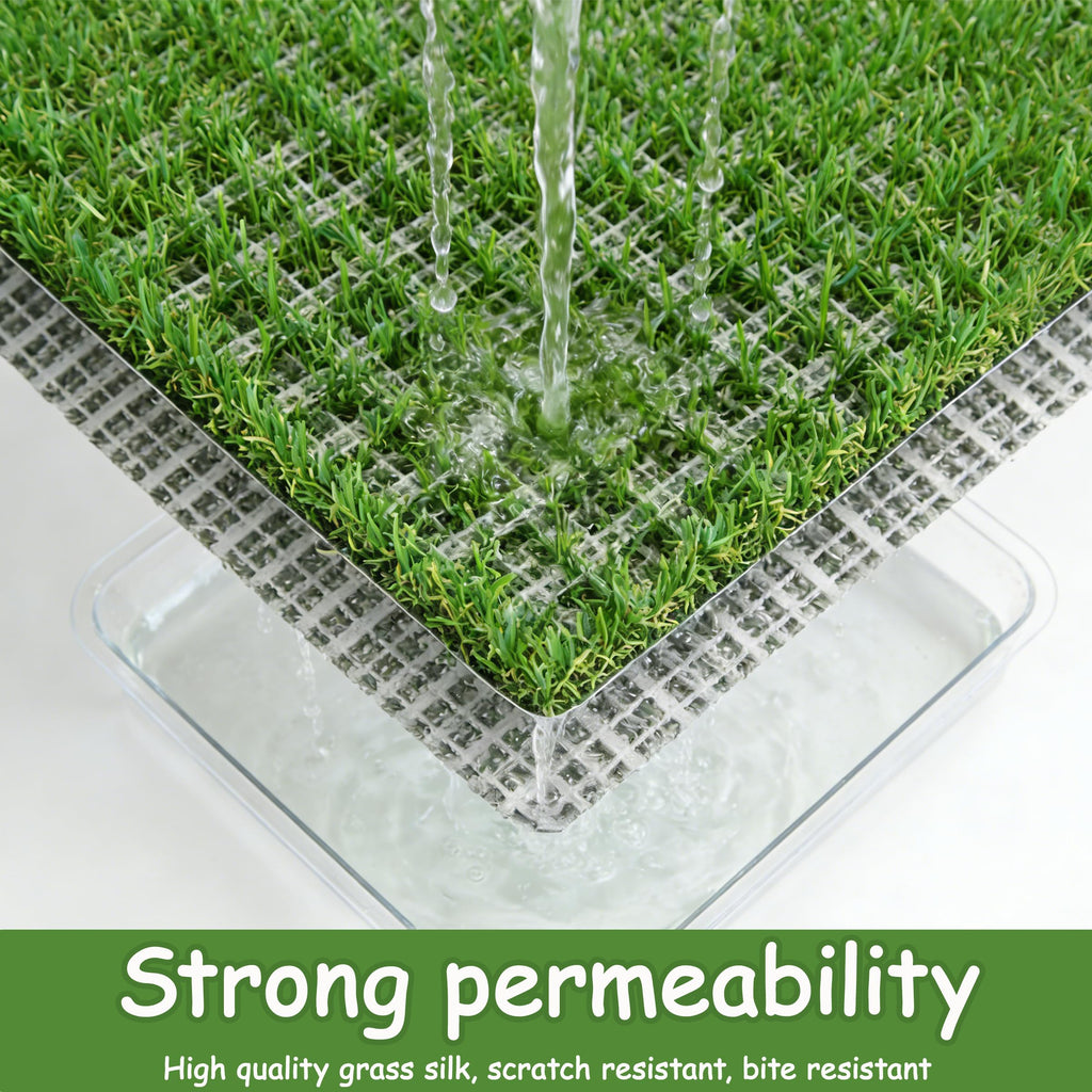 Dog Grass Pad with Tray, 30" X 20", with 2 Reusable Grass Pads S8685