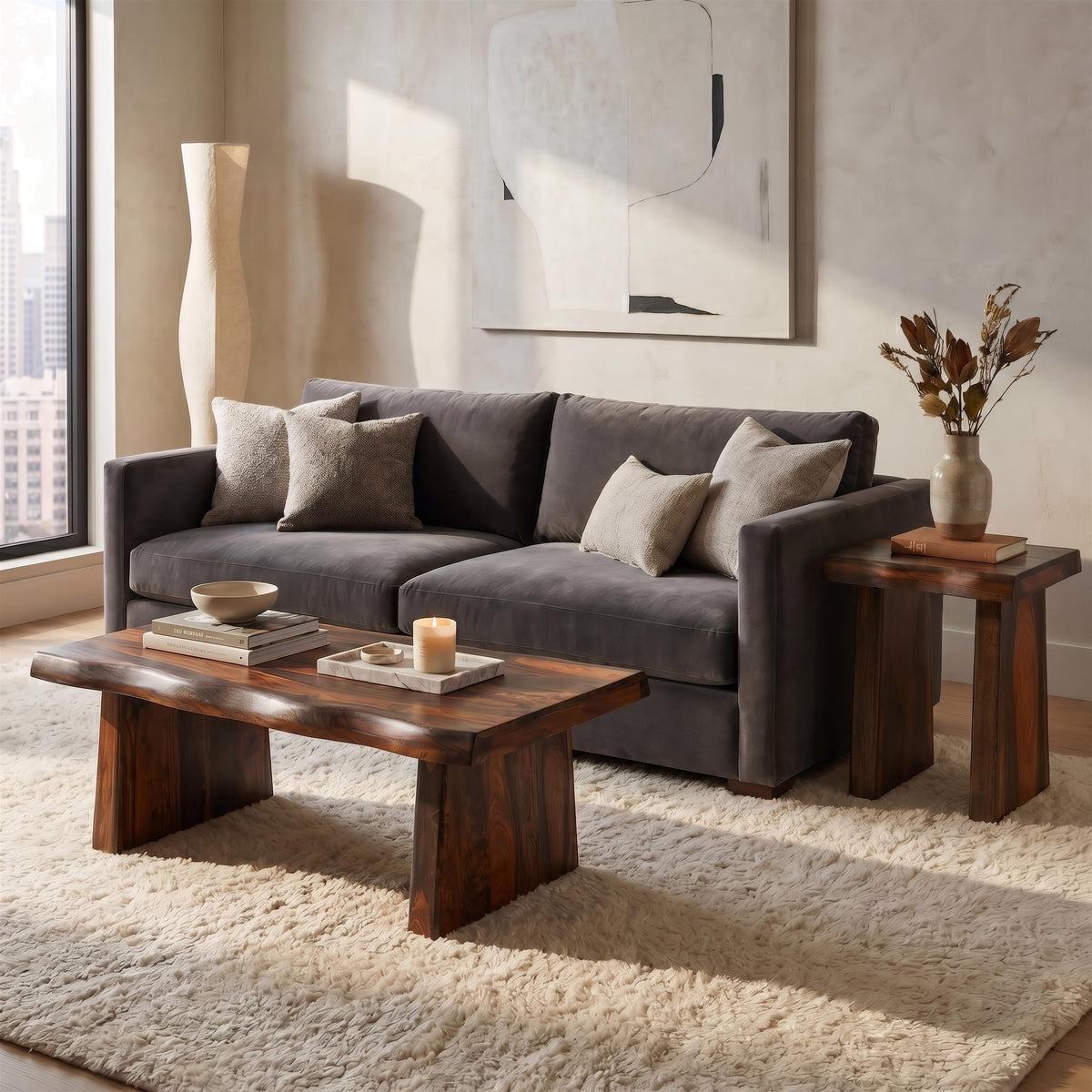 Live Edge Solid Wood Coffee Table U8961