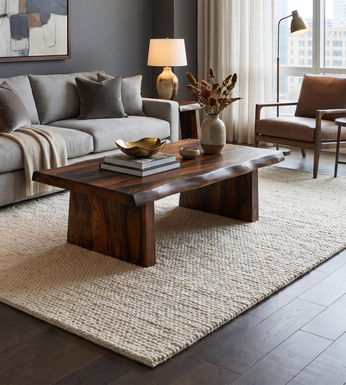 Live Edge Solid Wood Coffee Table U8961