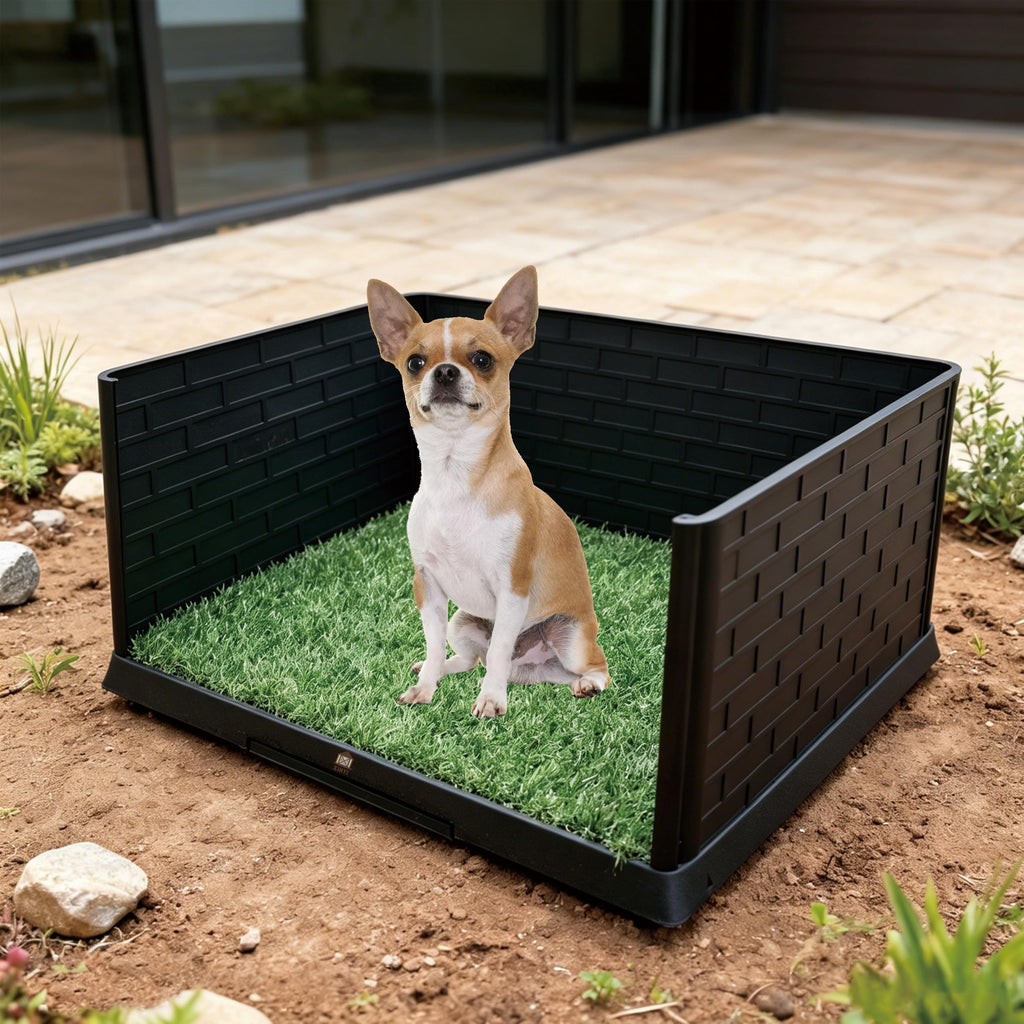 Dog Grass Pad with Tray, 30" X 20", with 2 Reusable Grass Pads S8685